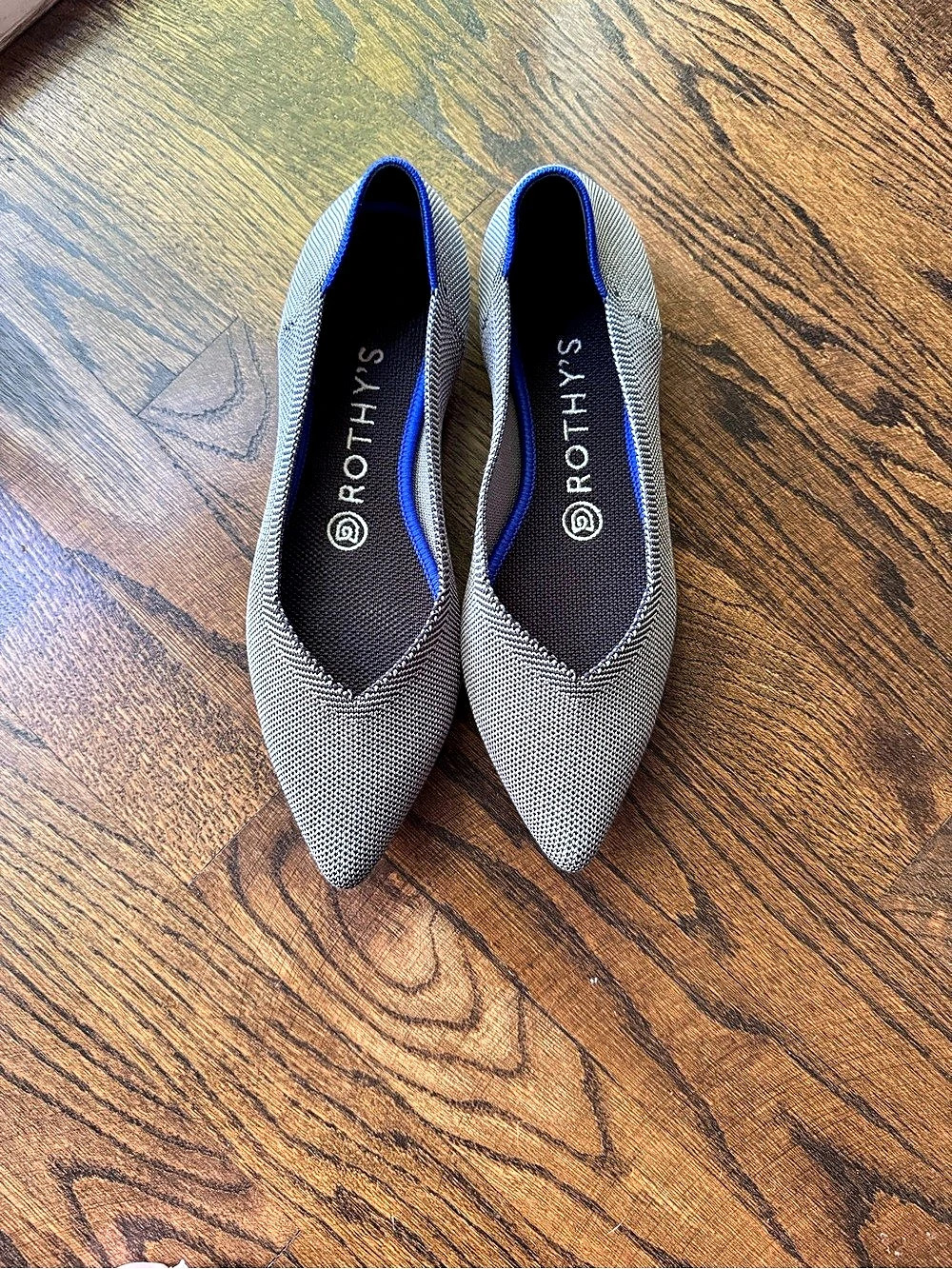 Rothy's The Point Pointed-Toe Flats in Cloud Grey Birdseye US 7.5